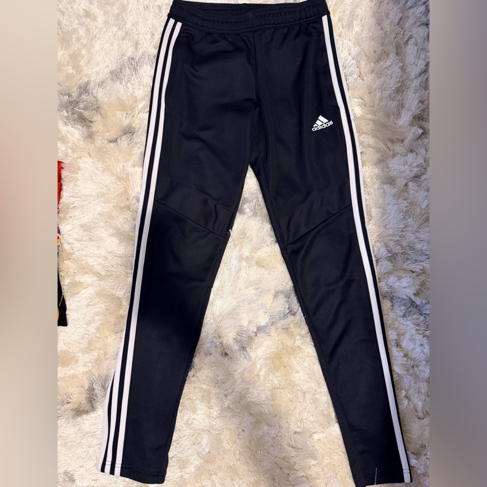 Adidas Black Joggers with White Stripes